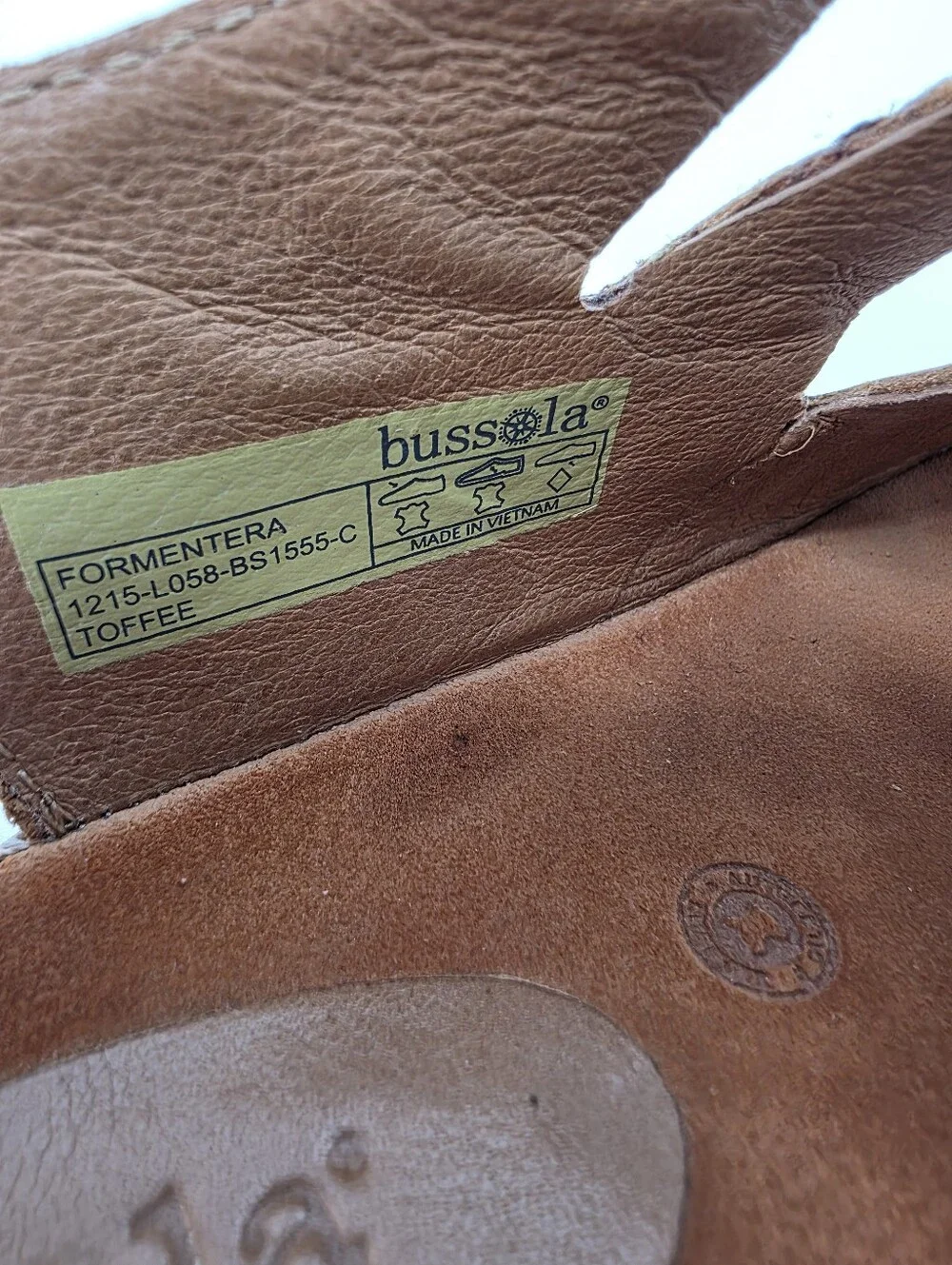 Bussola Formentera Toffee Leather Cork Wedge Sandals, Sz 40